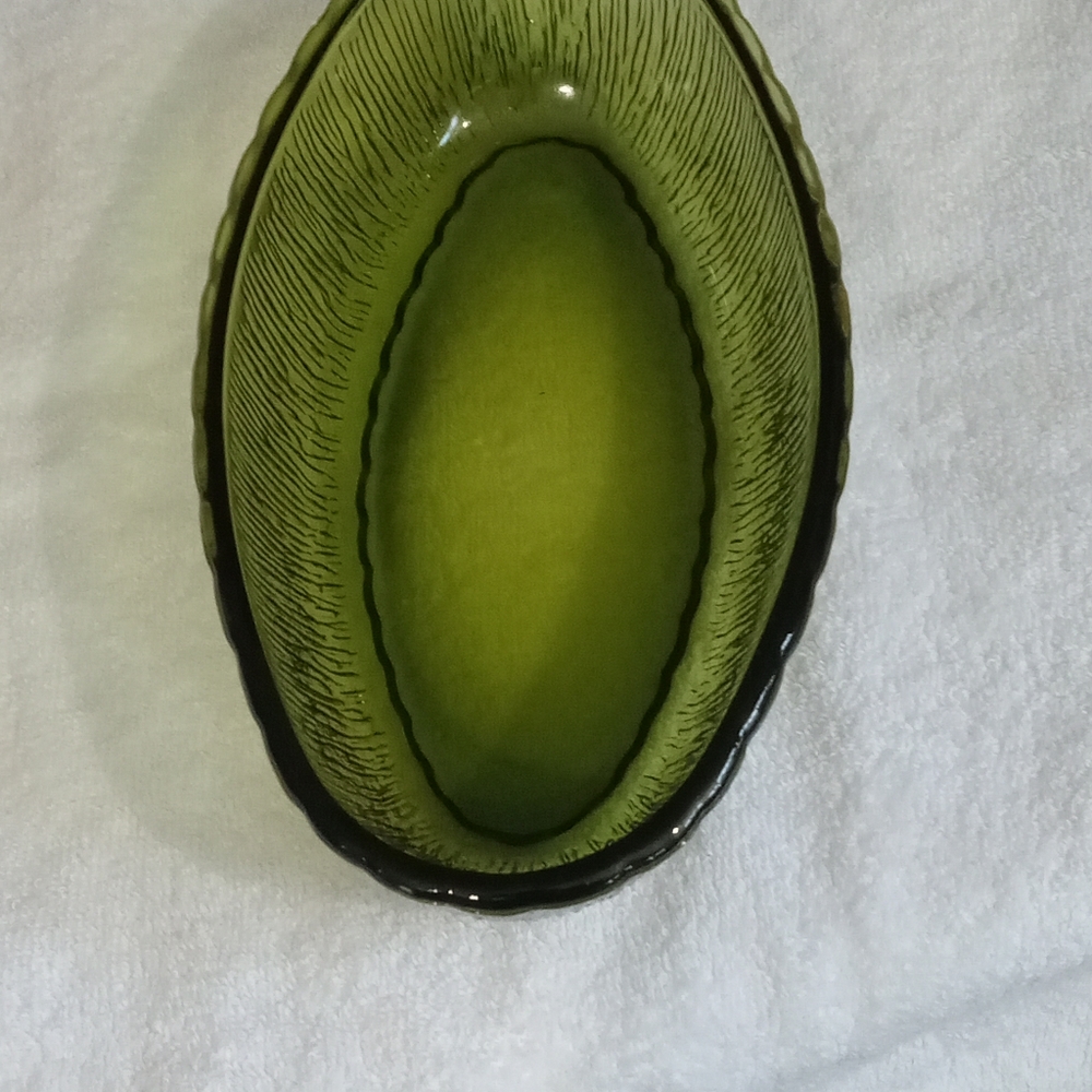 FTD Green Glass Dish
